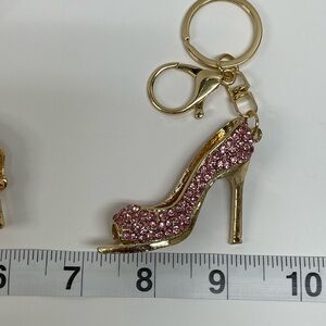Pink and Gold High Heel Bag Charm